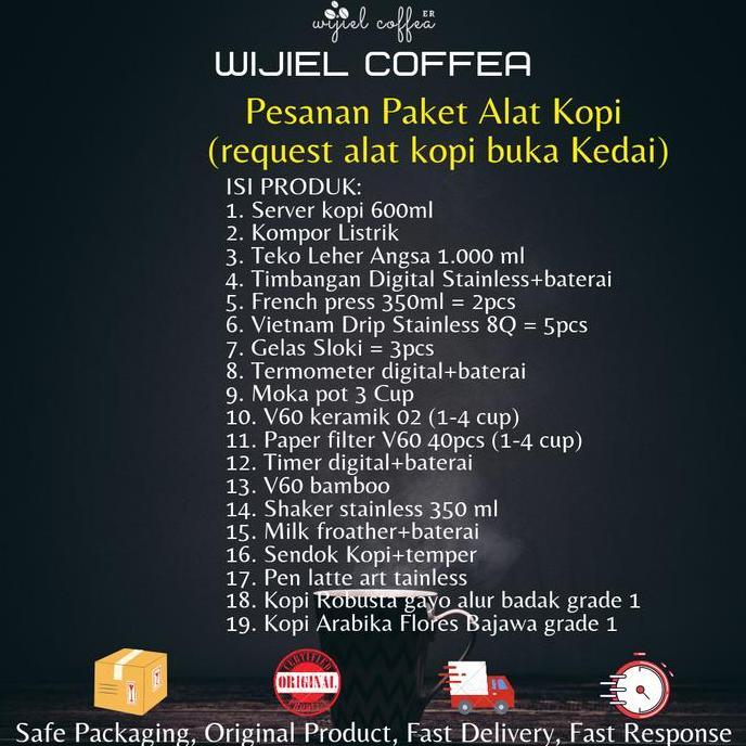 Paket Alat Kopi Manual Brew Usaha Kedai Kopi V60 Moka pot Coffee Maker - Set Alat Kopi Barista - Ala