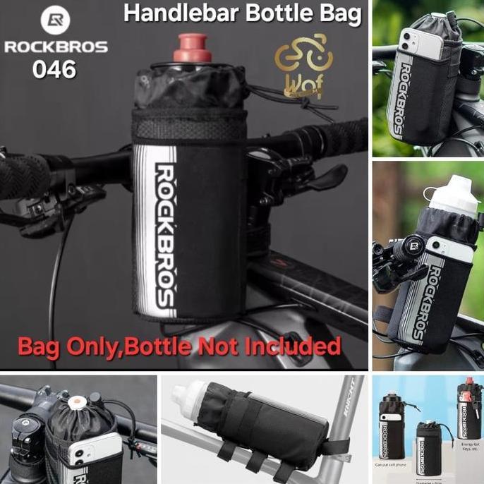 ROCKBROS 046 Tas Pegangan Botol Air HP Stang Rangka Depan Sepeda Motor Lightweight Portable Bicycle 