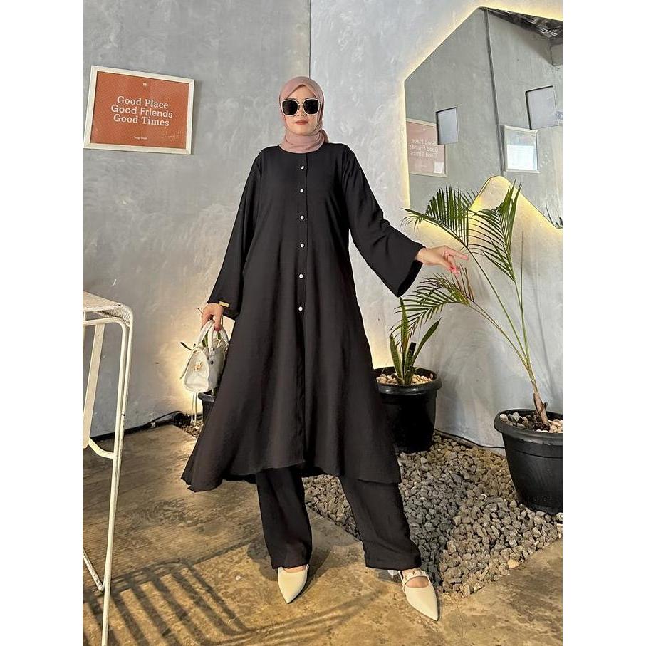 Zamiqu One Set Tunik & Celana Maheswari Crinkle Fit