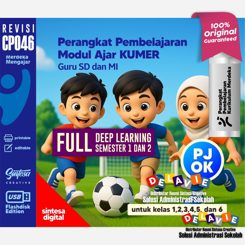 FLASHDISK RPP PERANGKAT PEMBELAJARAN SD/MI PJOK 123456 MODUL AJAR DEEP LEARNING KURIKULUM MERDEKA CP