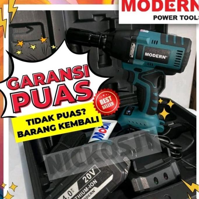 modern M65 impact wrench cordless 20V impek buka baut mesin impact baterai Batrai M 65