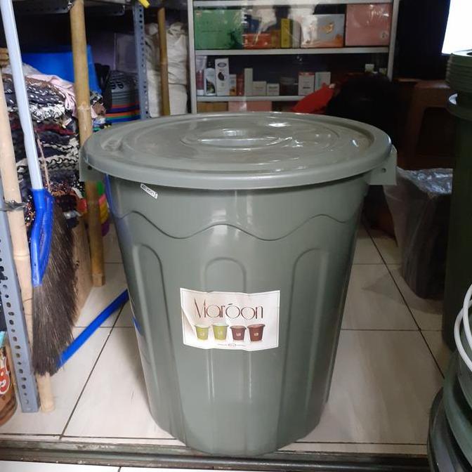Ember besar Tong air + tutup 80 liter maroon great