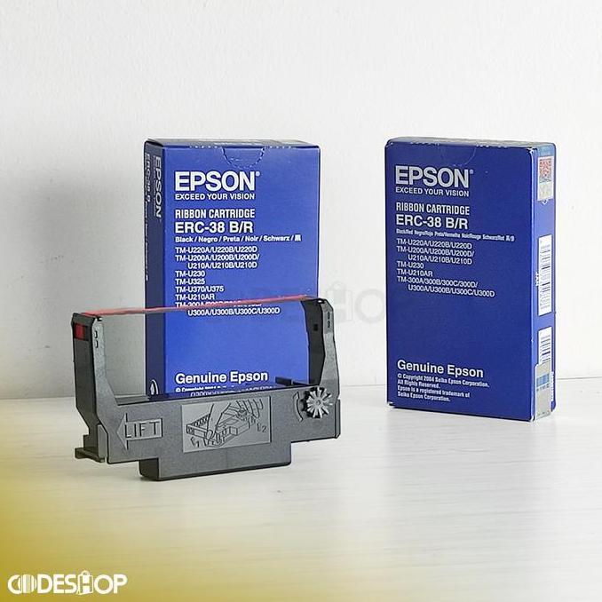 DE177 - CARTRIDGE EPSON ERC-38 BLACK RED TINTA PRINTER TMU-220D TMU220B KASIR