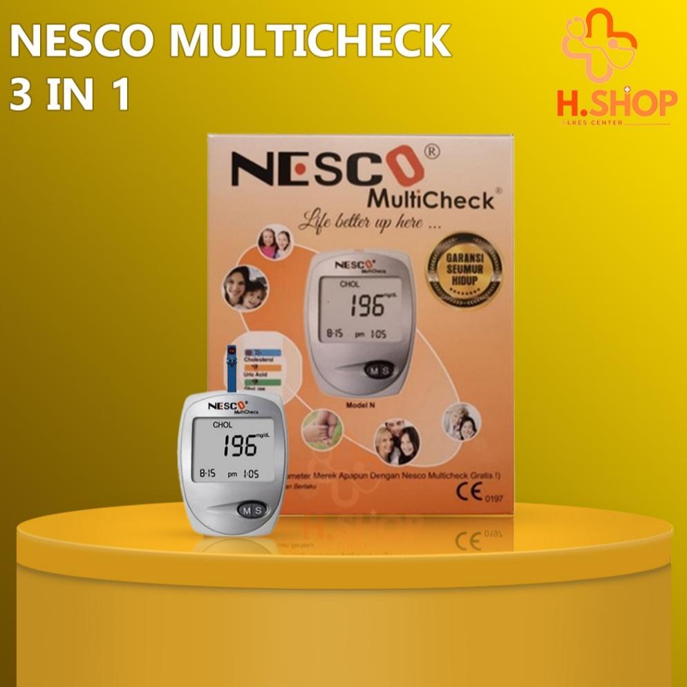 Ready Alat Nesco Gcu Multicheck 3in1 / Alat Cek Gula Darah Kolesterol Asam Urat Nesco Gcu / Alat Cek