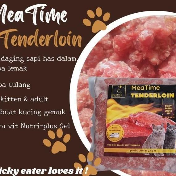 Terlaris Meatime Tenderloin Daging Sapi Giling Super Tanpa Lemak Rawfood Kucing