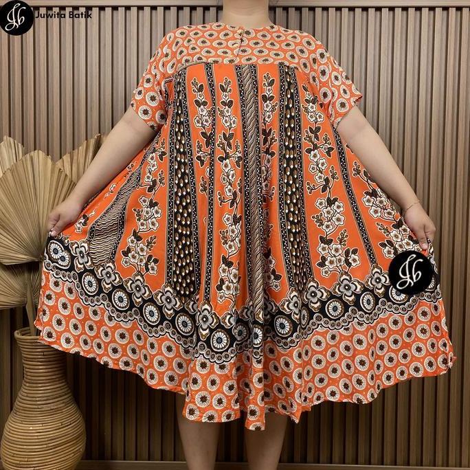 Juwita Batik - Daster Payung Jumbo XXXL LD 130 Motif Bunga Mustikai Seri Warna Terbaru 2025