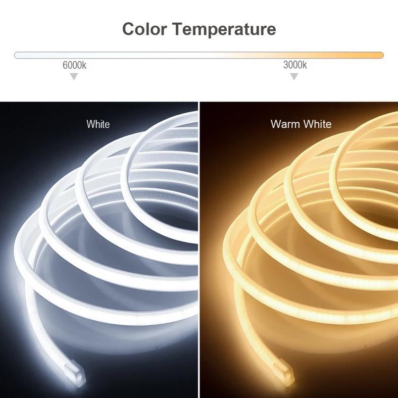 Hot Sale Lampu Led Neon Flex 220V Meteran Strip Flexible Soket Dekorasi Kamar Hias Rumah Plafon Deta