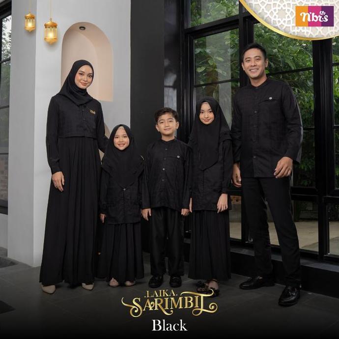 Gamis Nibras Laika Warna Hitam Polos Baju Umroh Haji Branded Syari Ori