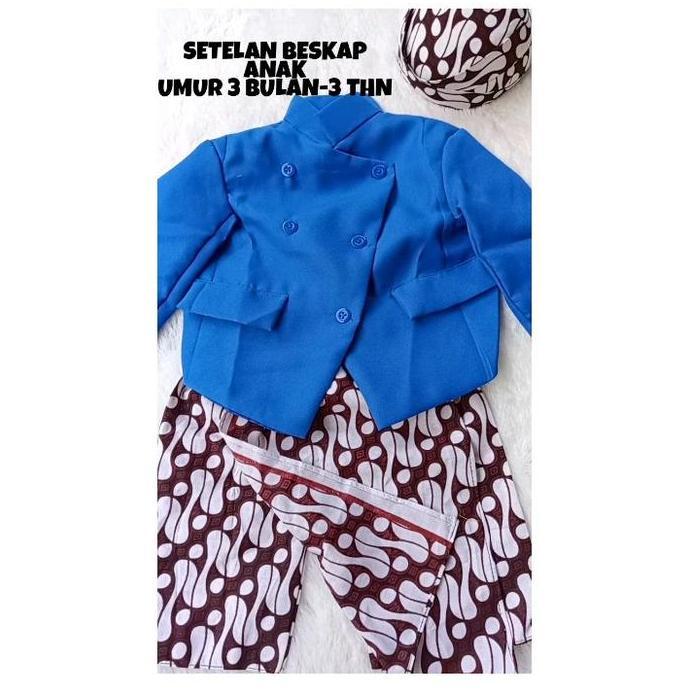 Terlaris Baju Tedhak Siten/Baju Setelan Beskap Bayi Umur 3 Bulan - 3 Tahun/ Pakaian Adat Jawa Anak/ 