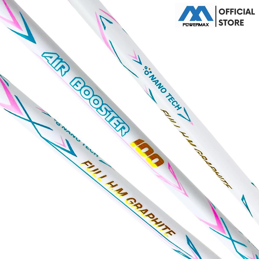 HOT DEALS POWERMAX Raket Badminton Air Booster 100 Ringan 7U 30 Lbs Frame Bulutangkis Wanita Full Ca