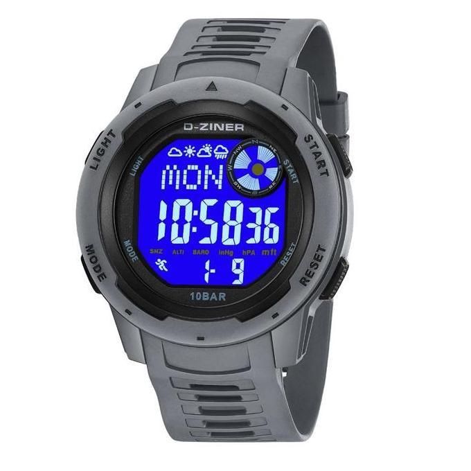 DN16 >> Dziner Jam Tangan Pria Dziner 8351 Rubber Double Time Water Resistant 3 ATM Watches