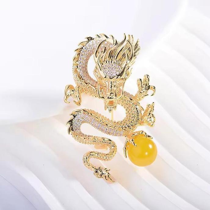 DR298 >> Bros Jas Wanita Naga Bola Kuning / Lapel Pin Bros Jas / Lapel Bros Jas Wanita Korea /  Pin 