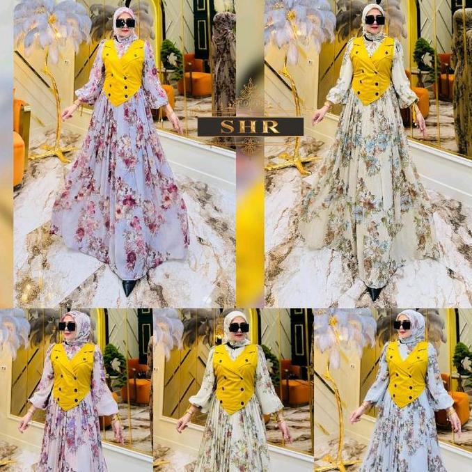 SHR MAXI DRES GAMIS SET HIJAB ROMPI SCUBA