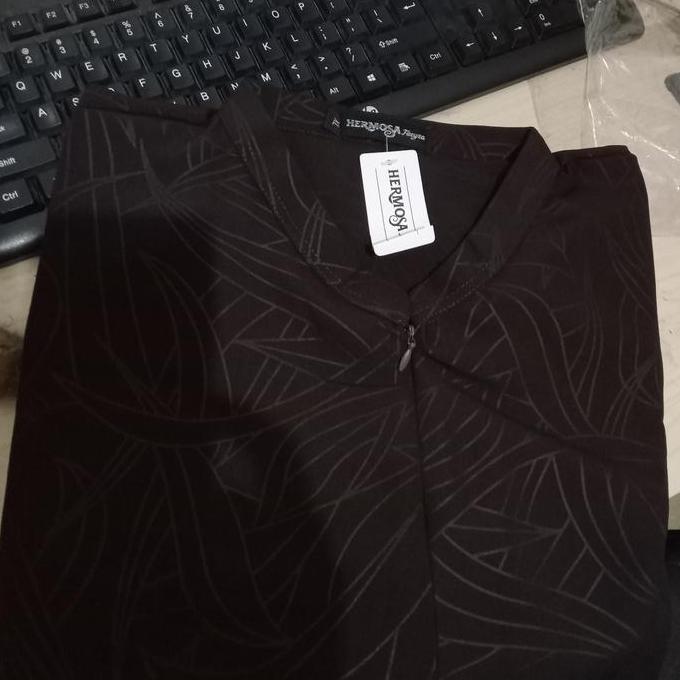 [Gamis hermosa] GAMIS EMBOS HERMOSA YORIS CALTRI warna COKLAT Tua-Gamis syari coklat tua Hh Nyaman P