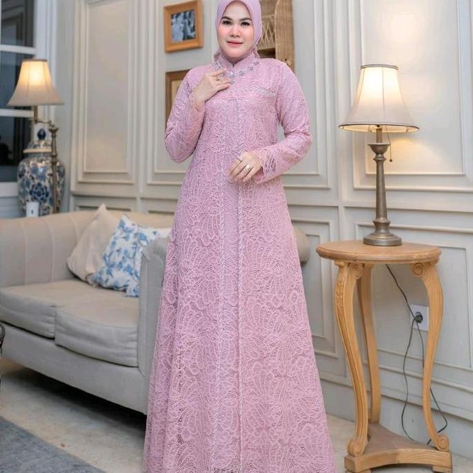 GAMIS BRUKAT MEWAH 2025 GAMIS BRUKAT MONALISA / Dress BRUKAT ( L,M,XL,XXL,) Gamis Bahan Premium Gami