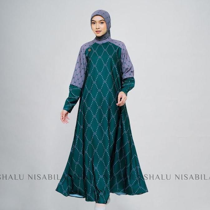 Shalu Nisabila - Chiara Dress Gamis Motif Monogram Lady Ice Panjang Wanita Syari Elegan Formal - Gam