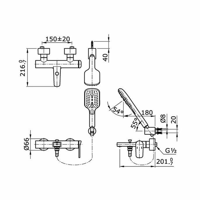 Kran Bath Tub Toto TX 471 SX / Kran Bath tub + Shower Toto TX471SX