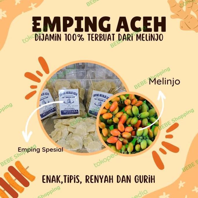 Emping melinjo aceh 250 gram grade A Mutiara