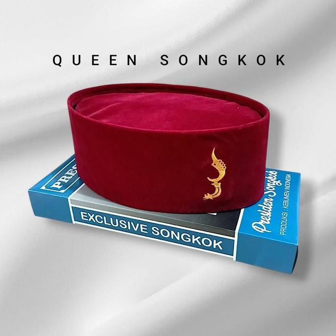 PECI SONGKOK KOPIAH POLOS MERAH LOGO KUJANG MERAH TINGGI 9 Peci Pria Model Terbaru SHOLAT Bisa Bayar