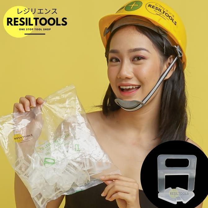 100 buah Clip Keramik 2 mm Plastik Klip Perata Tile Leveling Spacer