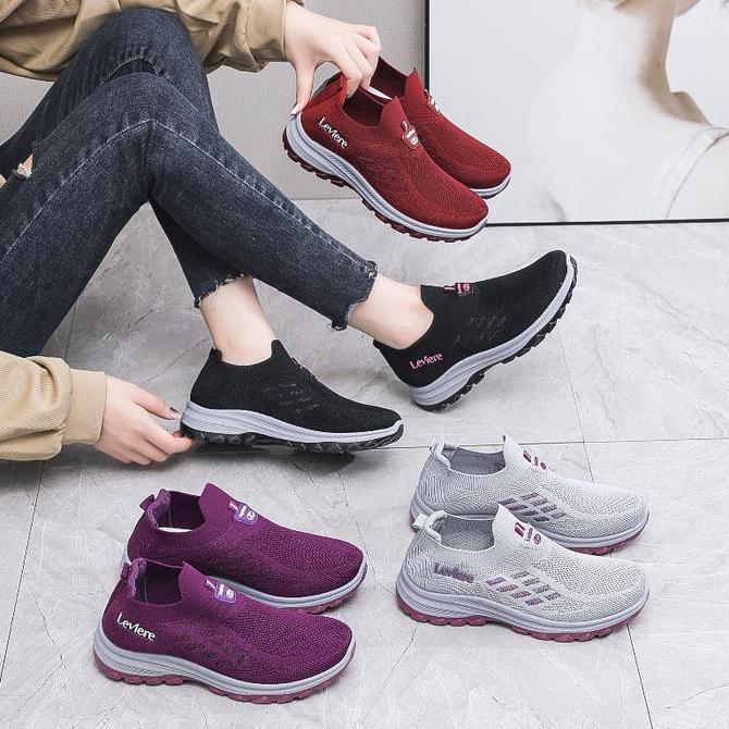Grade Ori Lvr Sunny Free Box Lv0190 Sepatu Sneakers Wanita Tanpa Tali Polos Wanita Lv0190