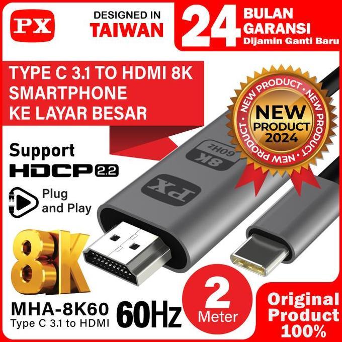 TERMURAH - Kabel HDMI Type C 3.1 to HDMI Dongle MHL Mirroring Cable 8K 60Hz Anycast Dongle Miracast 