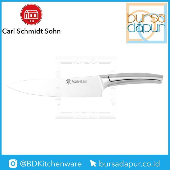 Carl Schmidt Sohn Kleve Chef Knife 20 cm / Pisau Gagang Stainless Steel Lis Hitam