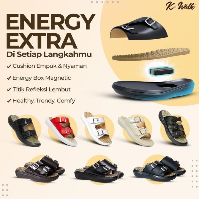 Sandal Kesehatan K-Walk Energy Strap Plus K-Walk Element Relaxer Terapi Refleksi Kesehatan Rematik A