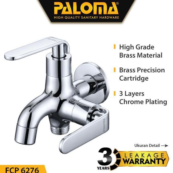 PALOMA FCP 6276 Keran Cabang Shower Bak Mandi Double Tembok Kran Air