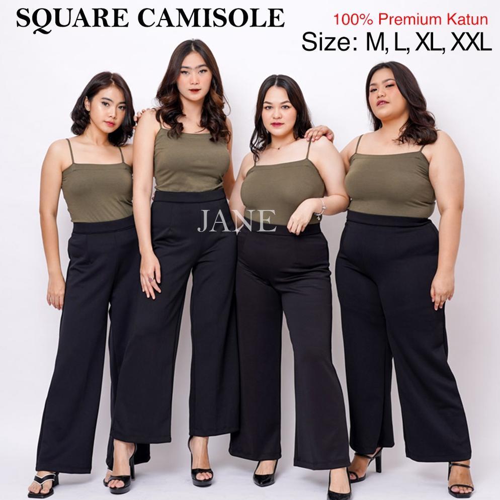 JANE || Atasan Tank Top Wanita Hitam Dalaman Cewek Tanktop Jumbo Square Camisole Putih Inner Blazer