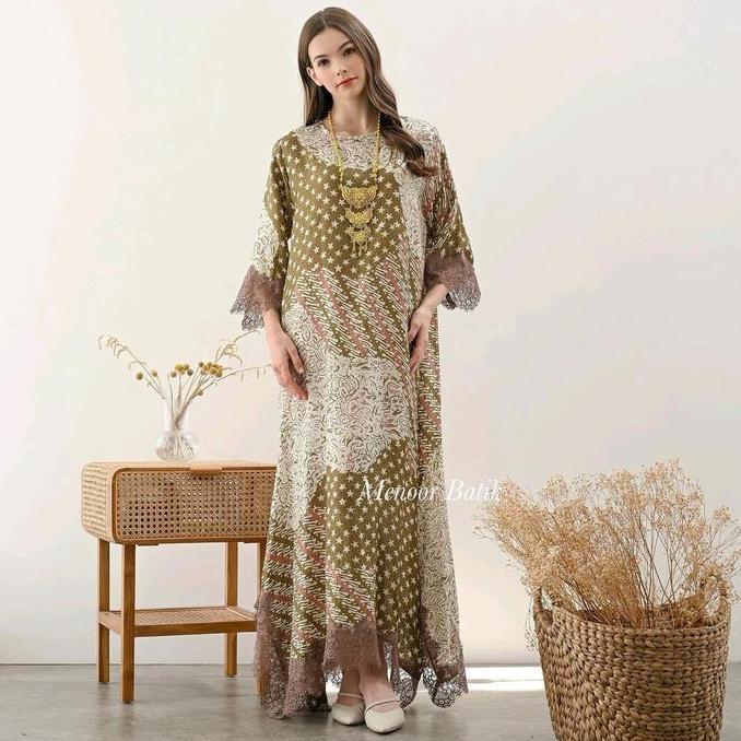 Longkaftan Premium Batik Dress Semi sutera Long Kaftan Batik Muslim Viscose Wanita Rayon Gamis Pesta