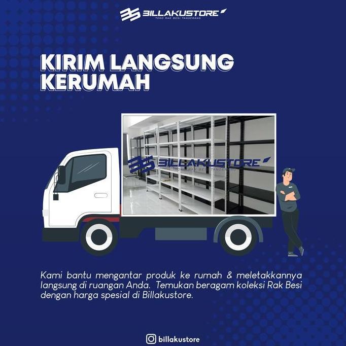 Ironbig- Rak Besi Siku Lubang 100X40X200 Pengiriman Kurir Toko