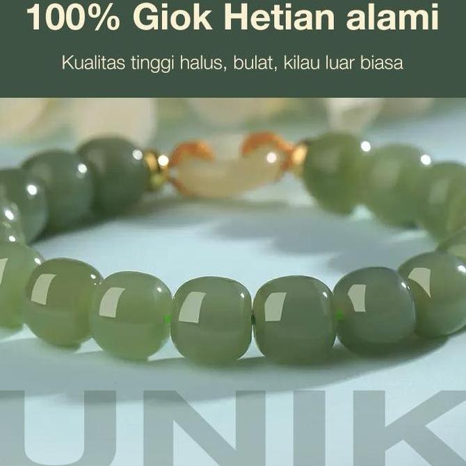 Gelang Giok Asli China Gelang Batu Giok Hijau Gelang Giok Feng Shui Gelang Giok Wanita Membawa Keber