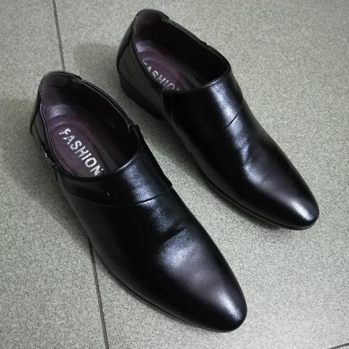 Grosir Inlike Sepatu Pantofel Pria Pantofel Tanpa Tali Hitam Pria Sepatu Fantofel Kerja Kantor Dewas