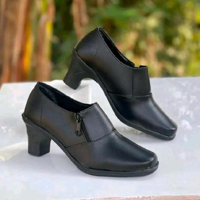 Terlaris Sepatu Pantofel Wanita Resleting Hak 7Cm Sepatu Kerja Kantor Wanita Sepatu Heels Wanita Kul