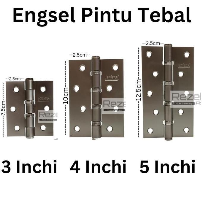 Engsel Pintu Tebal Stainless Chrom 3" 4" 5" - Engsel Jendela