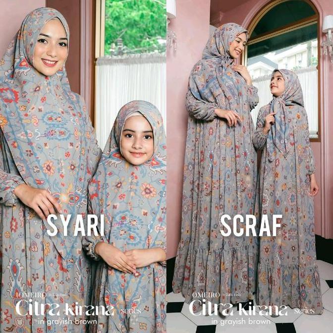 GAMIS SALE CITRA KIRANA MOM DAN ANAK CEWE FULL CERUTY PRINTING SERIES SARIMBIT OMEIRO