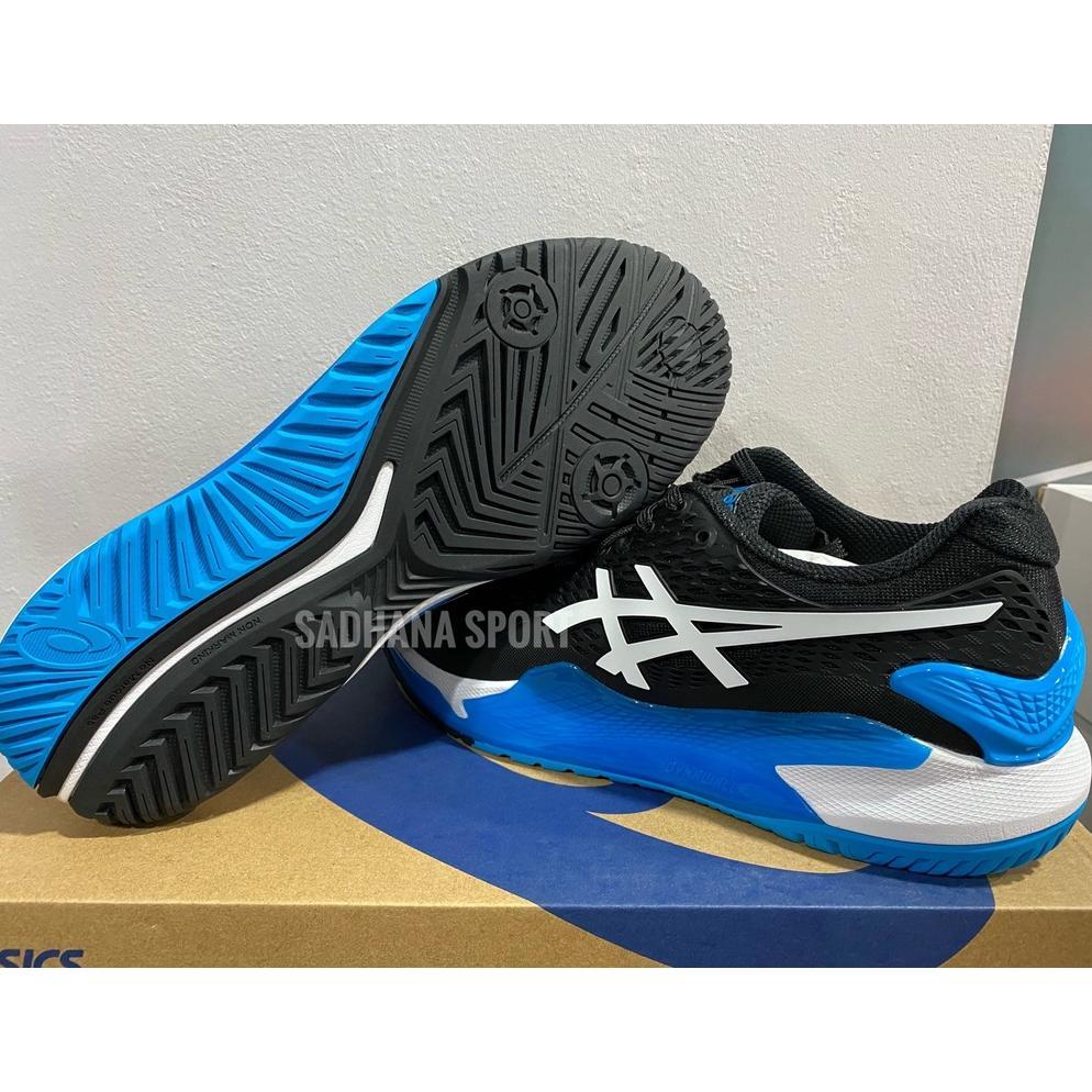 CUCI GUDANG SEPATU TENIS ASICS GEL RESOLUTION 9 MEN BLACK/WHITE