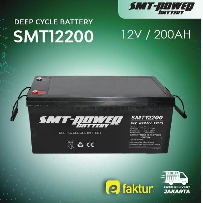 Promo BATTERY SAMOTO 12V 200AH - SMT-12200 Baterai Power Diskon