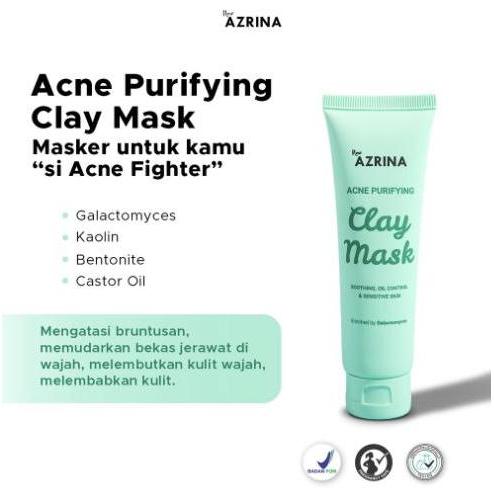 Bytxi- BpomAzrina Charcoal Mud Mask / Azrina Acne Purifying Clay Mask Original / Azrina 2X Super Cha