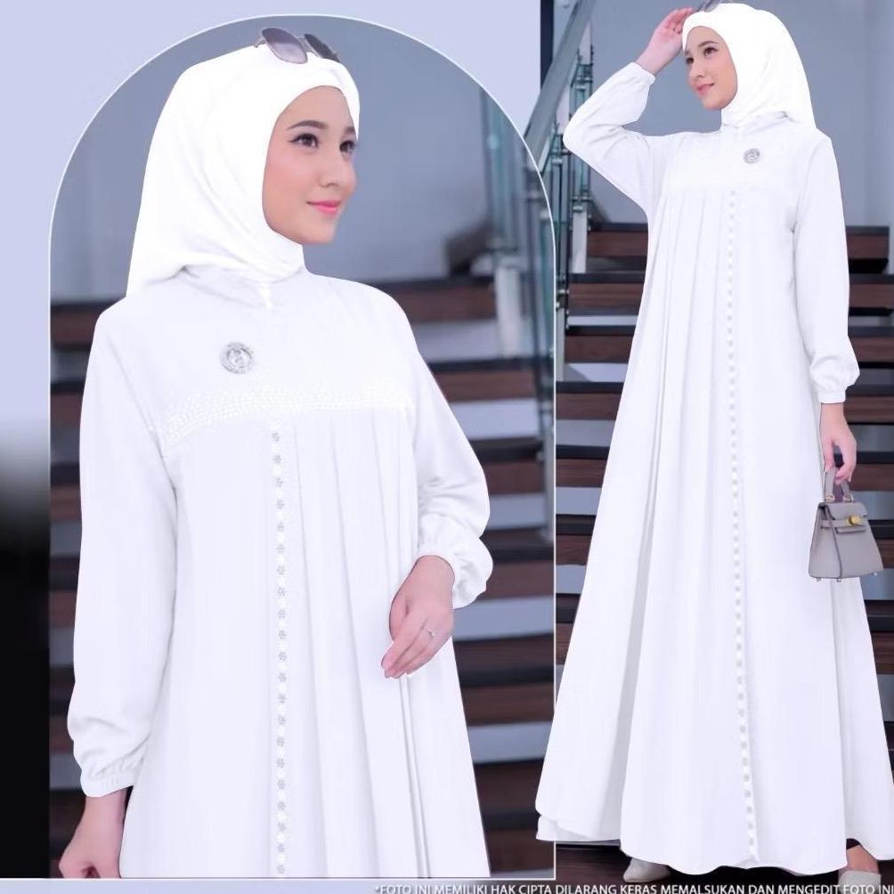 pengiriman cepat Anggun Dress Pakaian Viral 2026 Bahan CerutyBabyDoll Gamis Pesta Mewah Dres Kondang