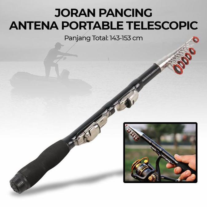 Joran pancing antena tegek kolongan telescopic 150cm kuat 5kg Derui