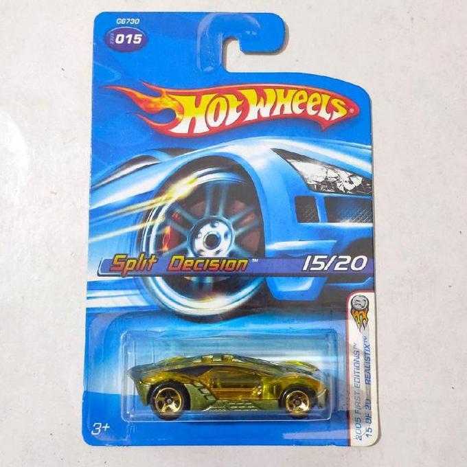 Hotwheels Hot Wheels Split Decision kuning transparan 2005 First Editions blue card