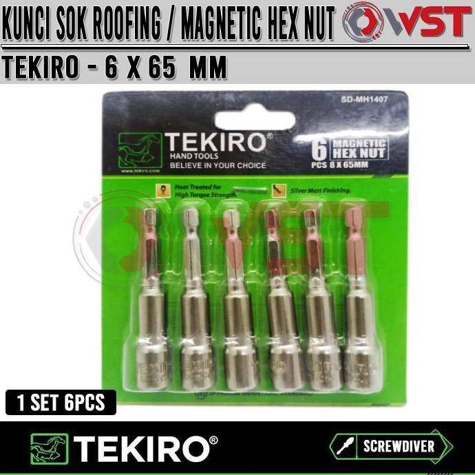 Promo Tekiro Mata Bor Sock Roofing 6mm x 65mm / Magnetic Hex Nut Diskon