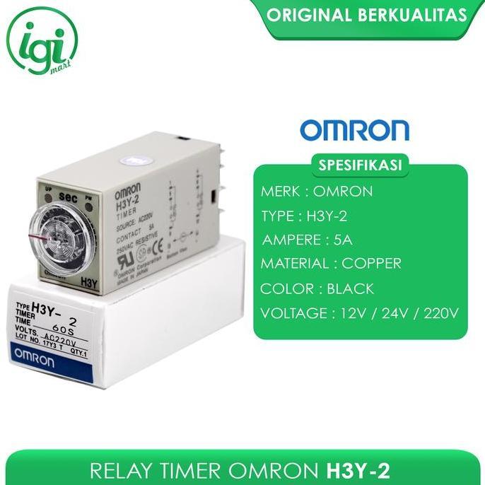 Promo TIMER DELAY RELLAY H3Y H3Y-2 DPDT RELAY H3Y2 OMRON Diskon