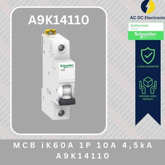 Promo Schneider MCB iK60A 1P 10A 6kA A9K14110 Diskon