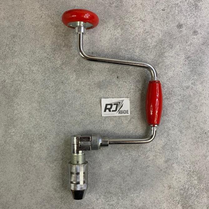 Promo Bor Tangan Manual Kayu Model Engkol Dada Bit Brace Gagang Besi RRT Diskon