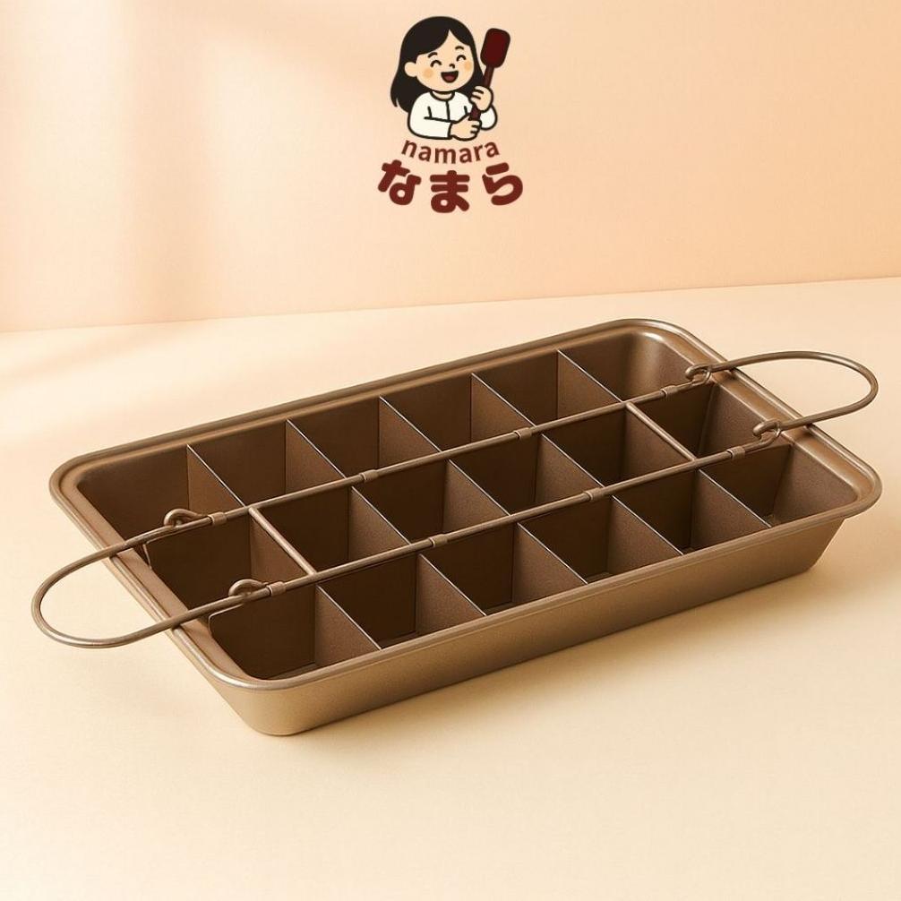 [CAQUEEN] NAMARA Loyang Brownies Sekat Anti Lengket 18 Potong | Cetakan Kue Panggang Persegi Panjang