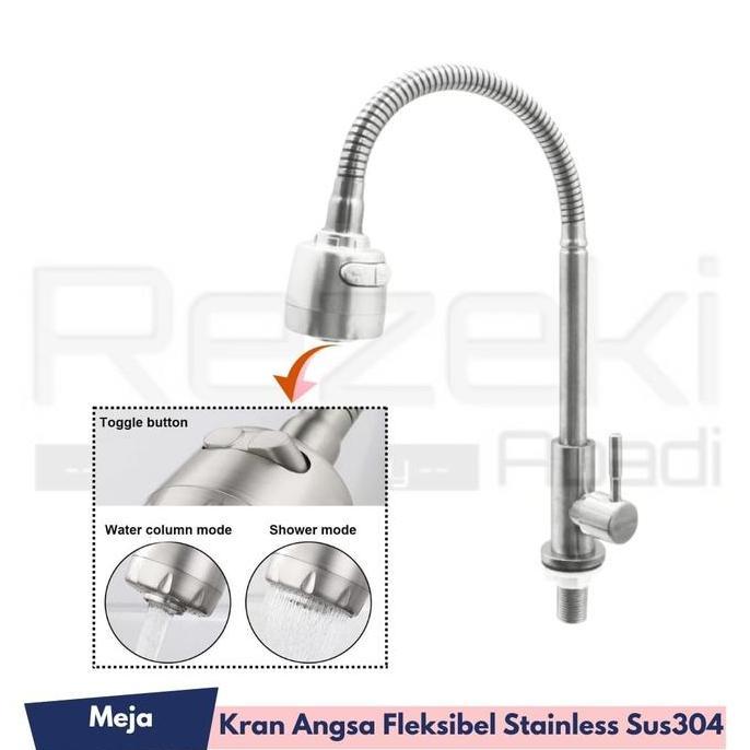 Kran Angsa Fleksibel Tembok Meja - Kran Cuci Piring - Kran Air