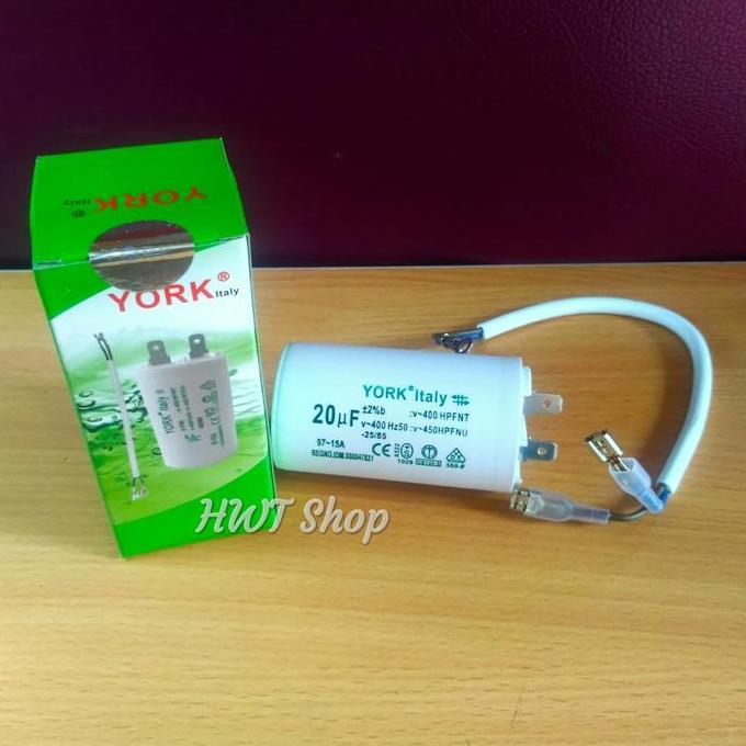 Kapasitor 20 Uf 450V York ~ Capacitor 20Uf 450V ~ Kapasitor Pompa Air HEMAT